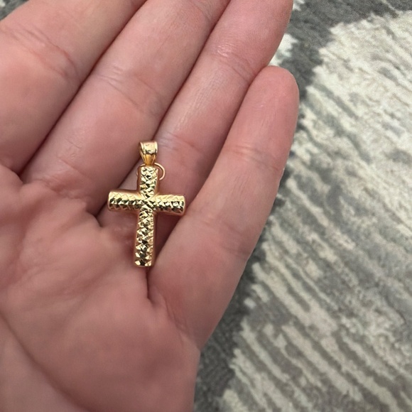 14K Yellow Gold Cross Pendant - Picture 3 of 4